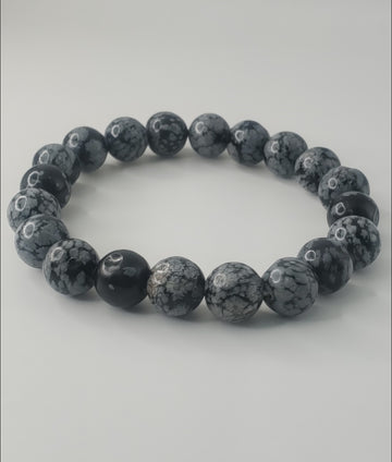 Snowflake Obsidian bracelet
