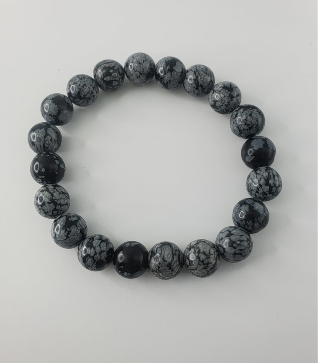 Snowflake Obsidian bracelet
